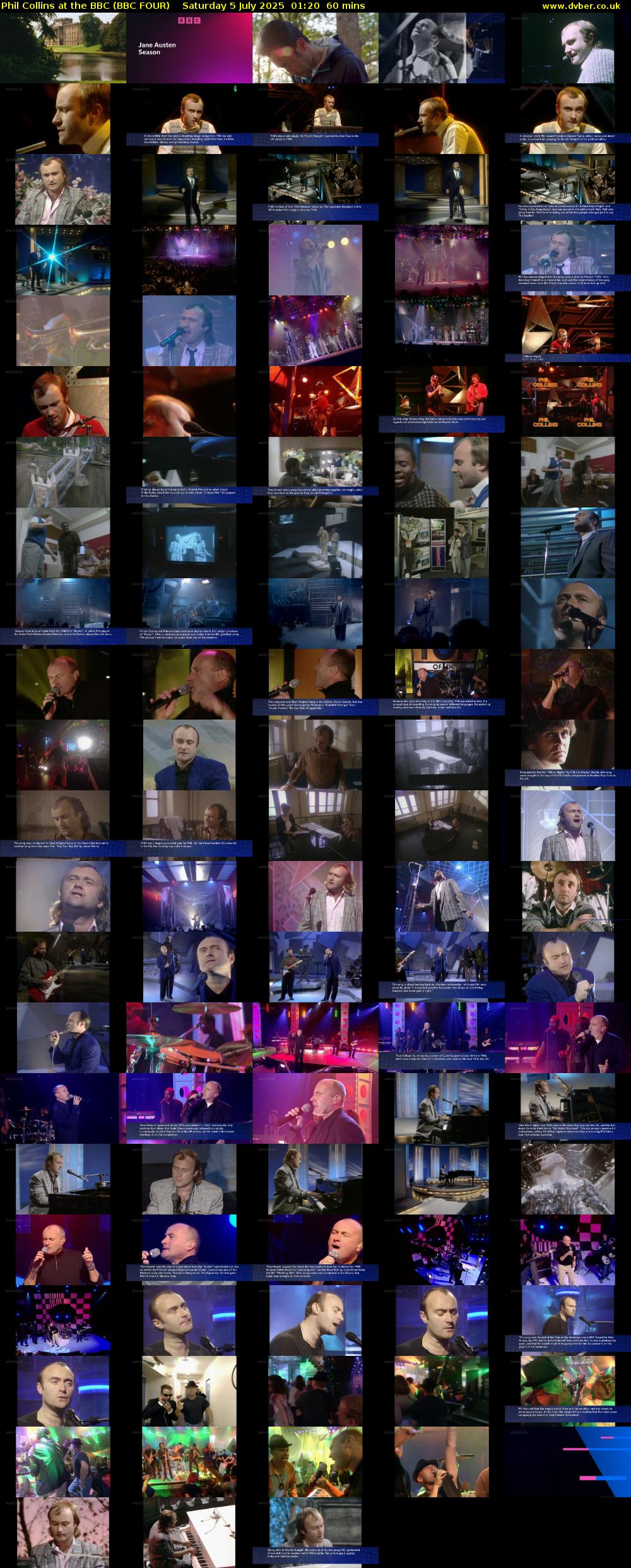 Phil Collins at the BBC (BBC FOUR) Saturday 5 July 2025 01:20 - 02:20
