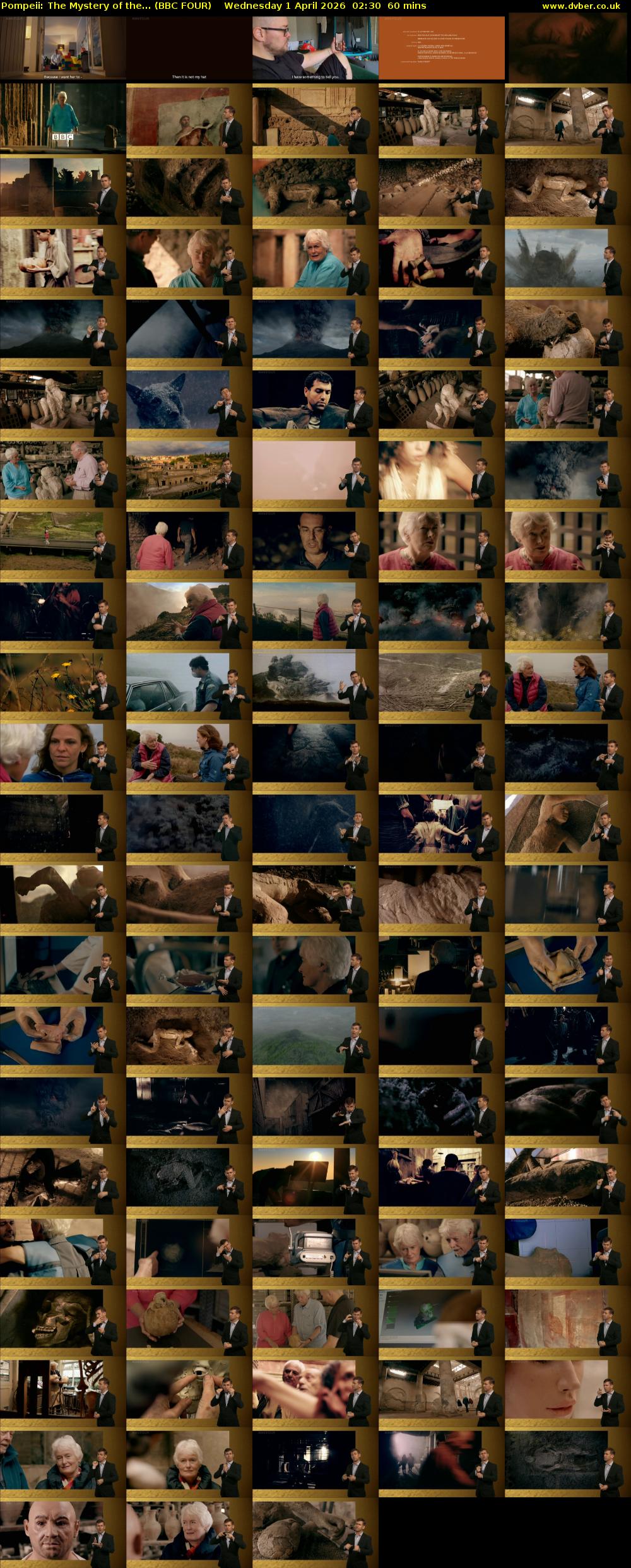 Pompeii: The Mystery of the... (BBC FOUR) Wednesday 1 April 2026 02:30 - 03:30