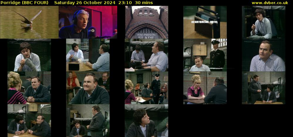 Porridge (BBC FOUR) Saturday 26 October 2024 23:10 - 23:40