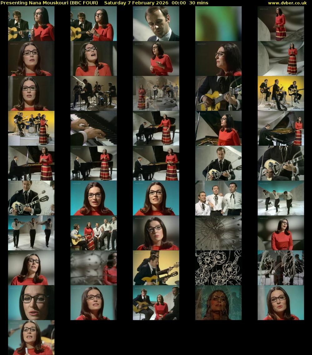 Presenting Nana Mouskouri (BBC FOUR) Saturday 7 February 2026 00:00 - 00:30