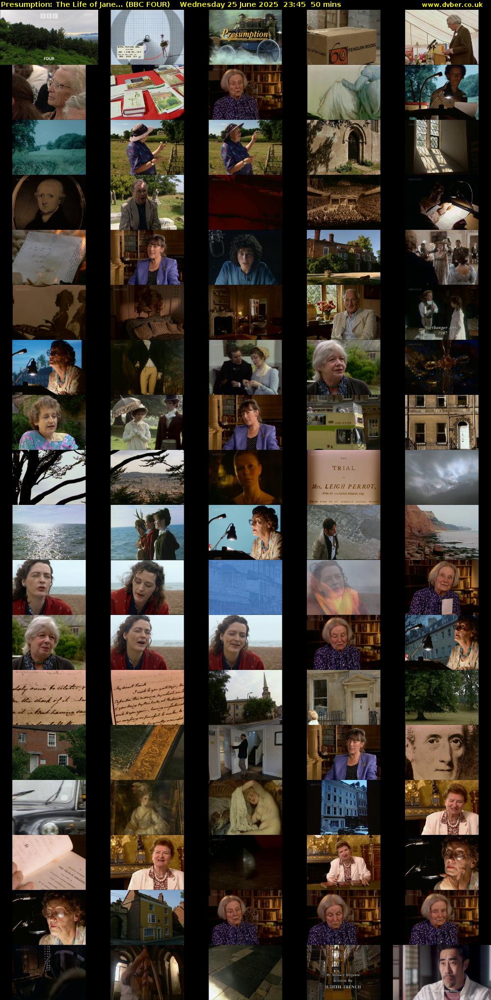 Presumption: The Life of Jane... (BBC FOUR) Wednesday 25 June 2025 23:45 - 00:35