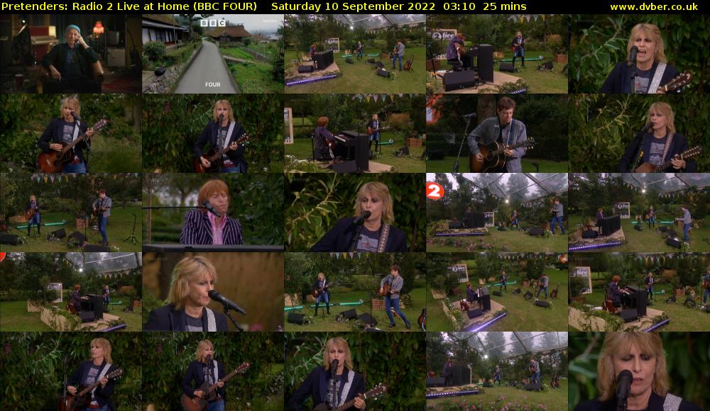 Pretenders: Radio 2 Live at Home (BBC FOUR) Saturday 10 September 2022 03:10 - 03:35
