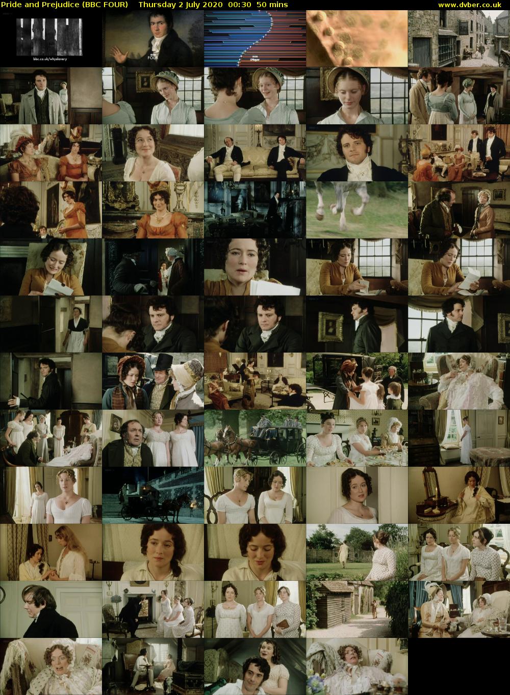 Pride and Prejudice (BBC FOUR) Thursday 2 July 2020 00:30 - 01:20