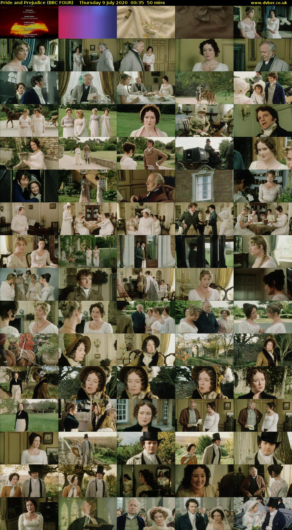 Pride and Prejudice (BBC FOUR) Thursday 9 July 2020 00:35 - 01:25