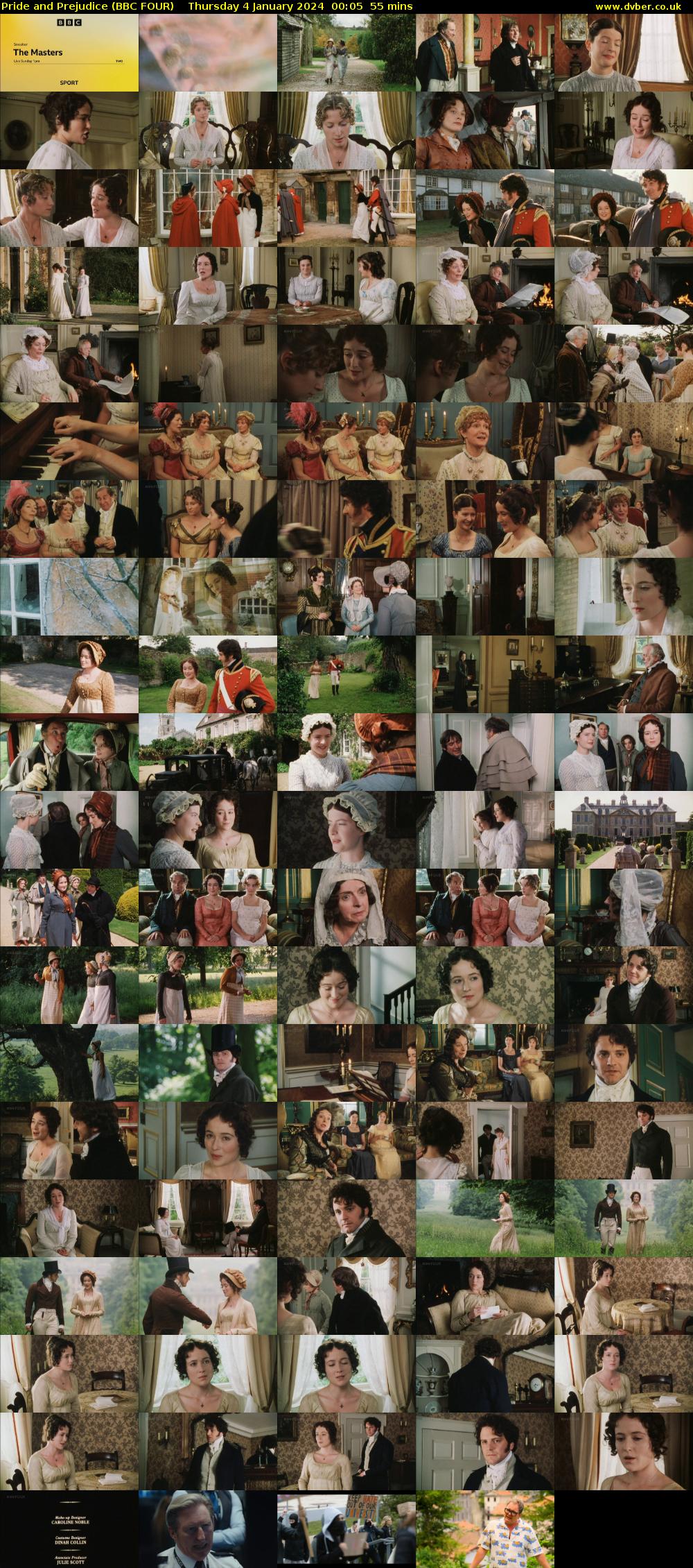 Pride and Prejudice (BBC FOUR) Thursday 4 January 2024 00:05 - 01:00