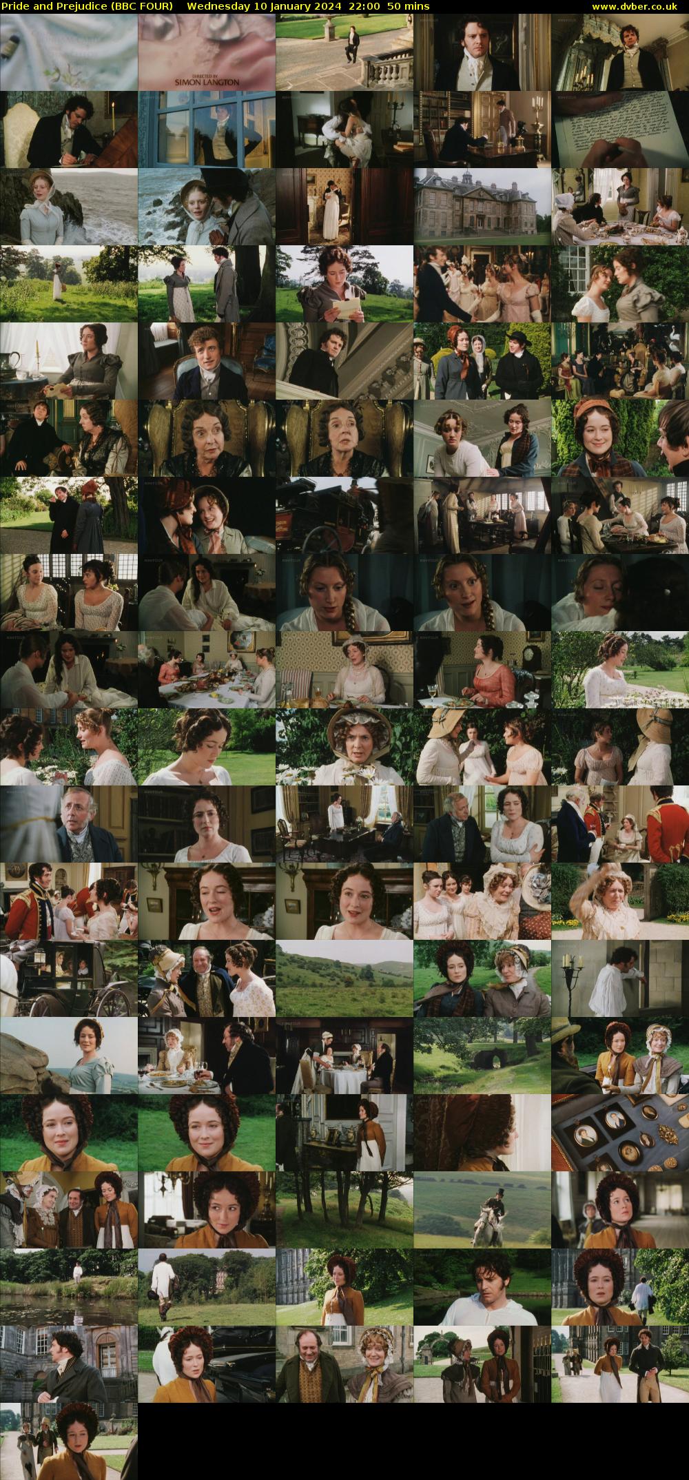Pride and Prejudice (BBC FOUR) Wednesday 10 January 2024 22:00 - 22:50