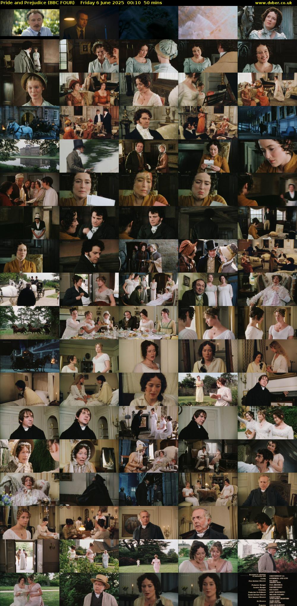 Pride and Prejudice (BBC FOUR) Friday 6 June 2025 00:10 - 01:00