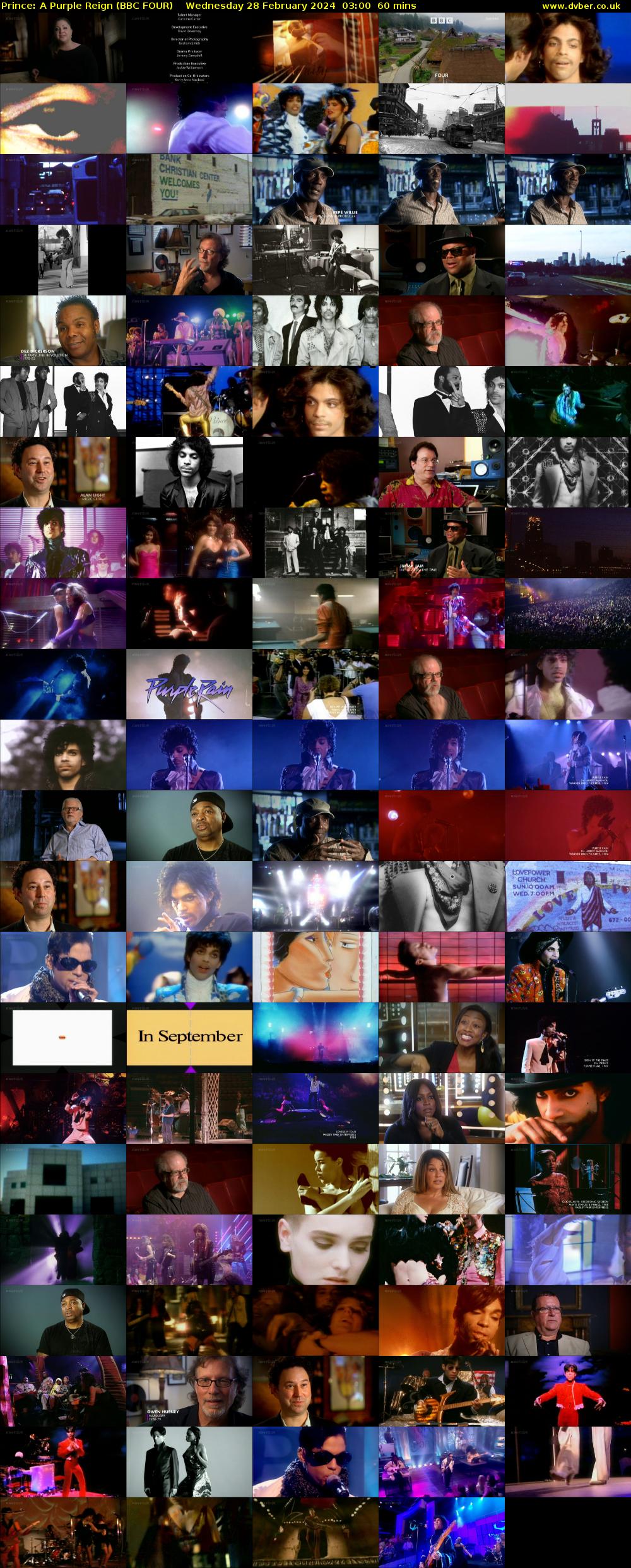 Prince: A Purple Reign (BBC FOUR) Wednesday 28 February 2024 03:00 - 04:00