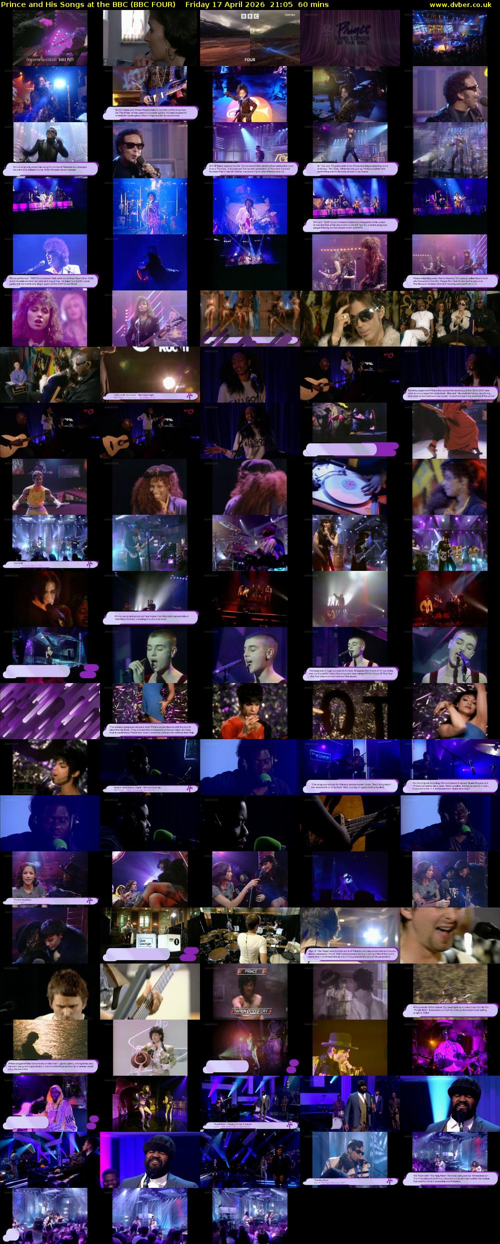 Prince and His Songs at the BBC (BBC FOUR) Friday 17 April 2026 21:05 - 22:05