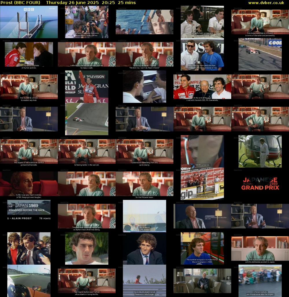 Prost (BBC FOUR) Thursday 26 June 2025 20:25 - 20:50