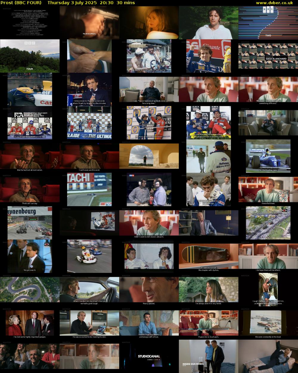 Prost (BBC FOUR) Thursday 3 July 2025 20:30 - 21:00