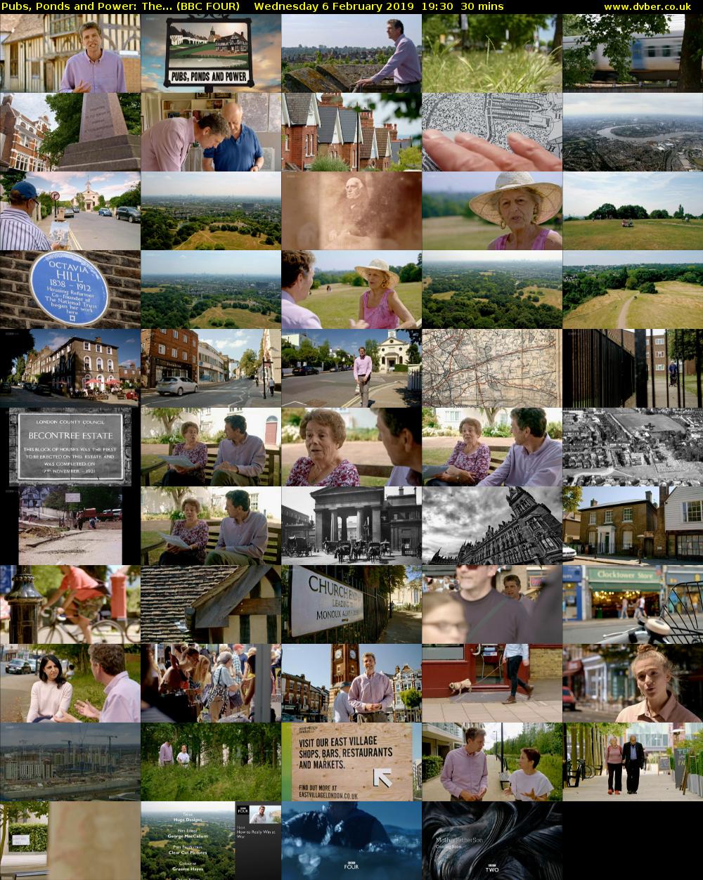 Pubs, Ponds and Power: The... (BBC FOUR) Wednesday 6 February 2019 19:30 - 20:00