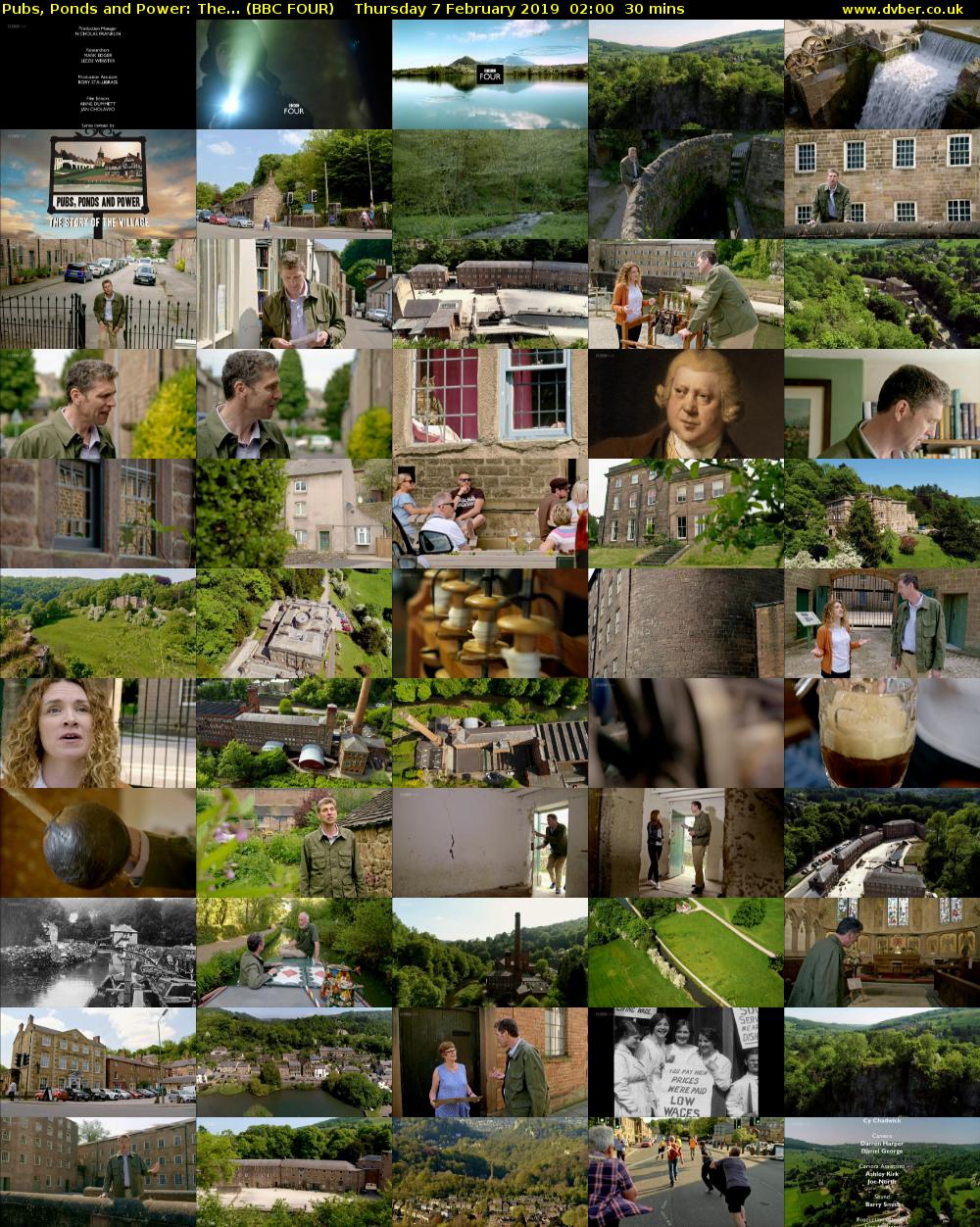Pubs, Ponds and Power: The... (BBC FOUR) Thursday 7 February 2019 02:00 - 02:30