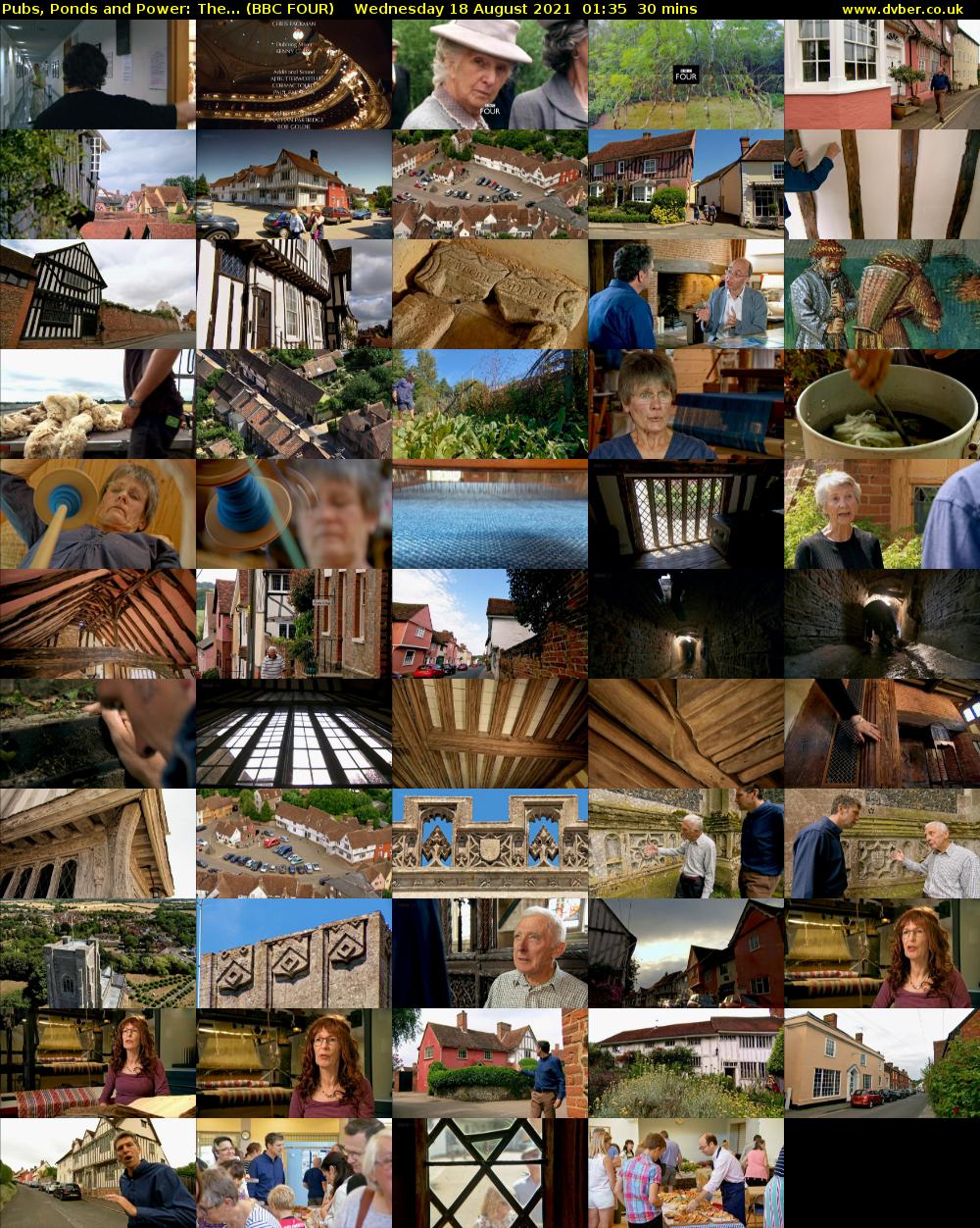 Pubs, Ponds and Power: The... (BBC FOUR) Wednesday 18 August 2021 01:35 - 02:05