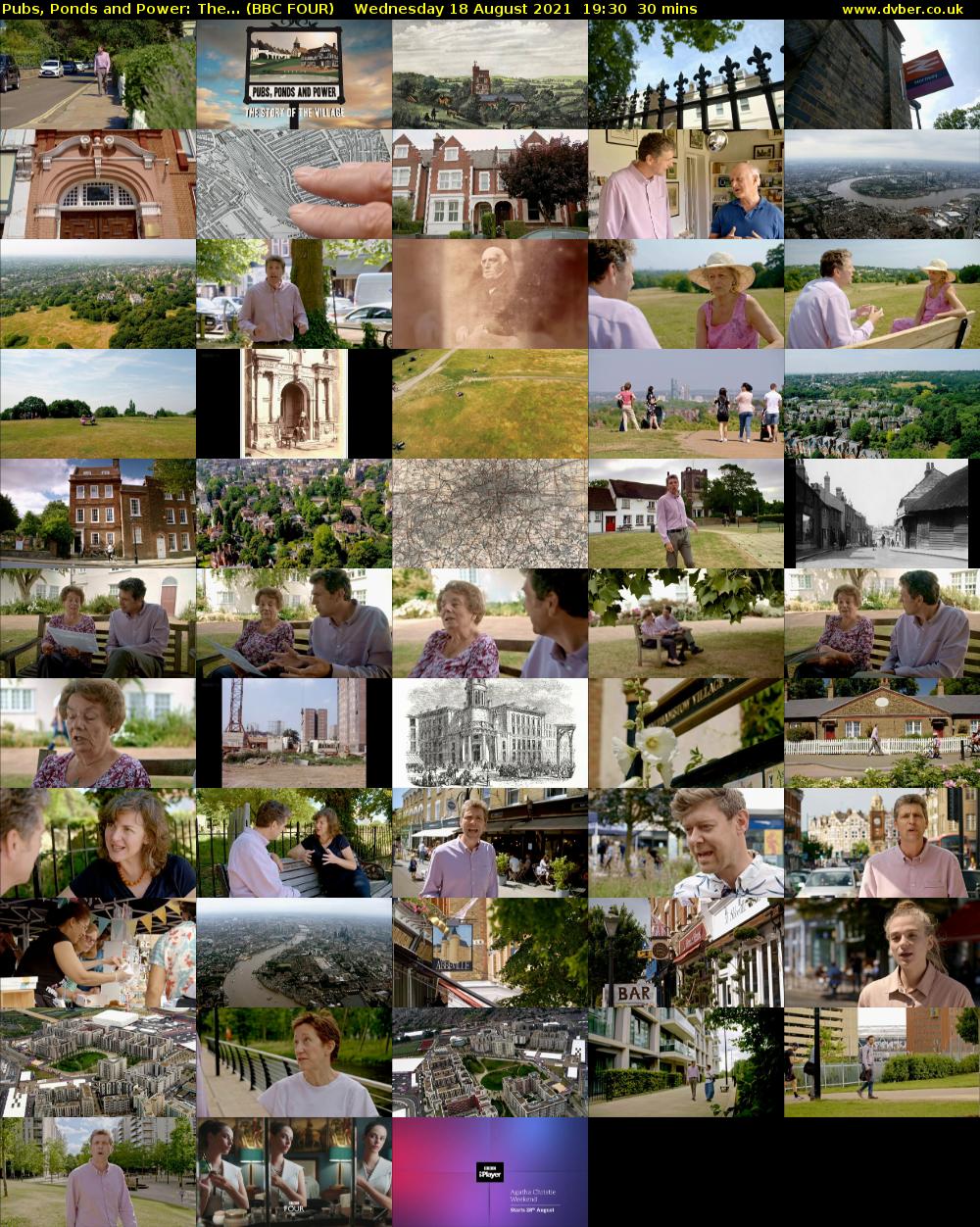 Pubs, Ponds and Power: The... (BBC FOUR) Wednesday 18 August 2021 19:30 - 20:00