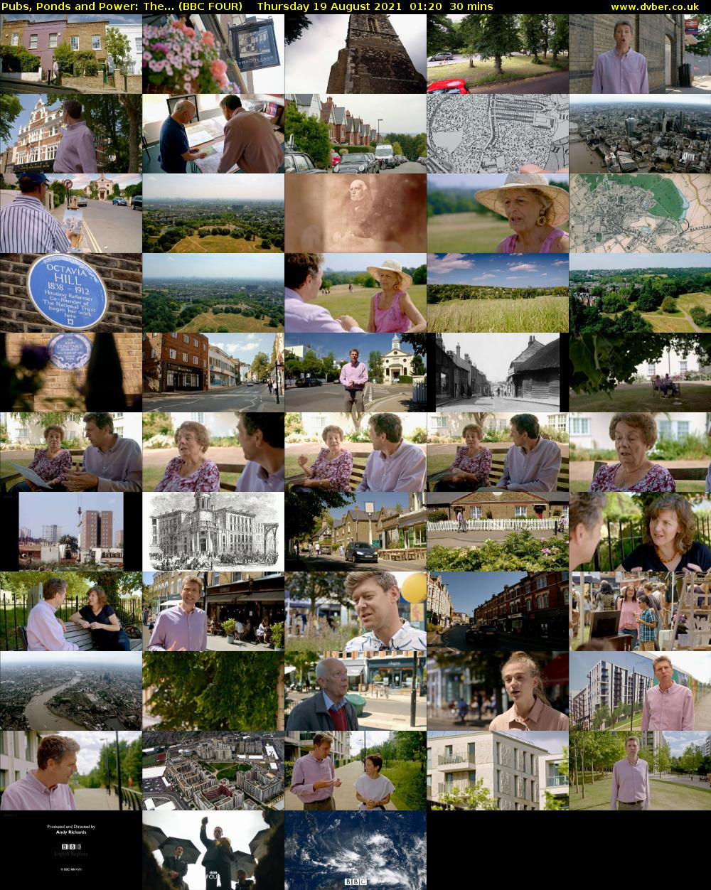 Pubs, Ponds and Power: The... (BBC FOUR) Thursday 19 August 2021 01:20 - 01:50