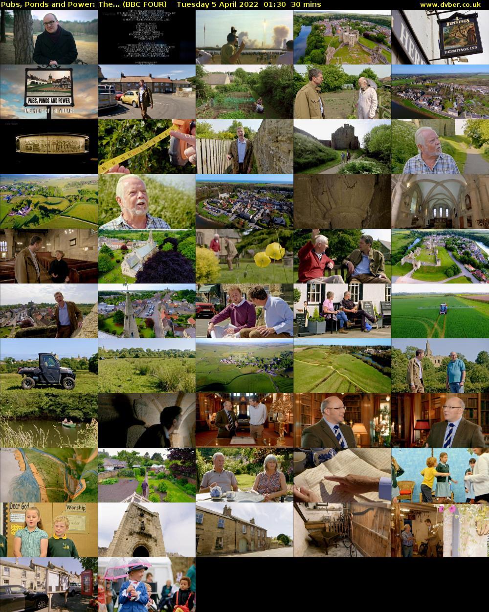 Pubs, Ponds and Power: The... (BBC FOUR) Tuesday 5 April 2022 01:30 - 02:00