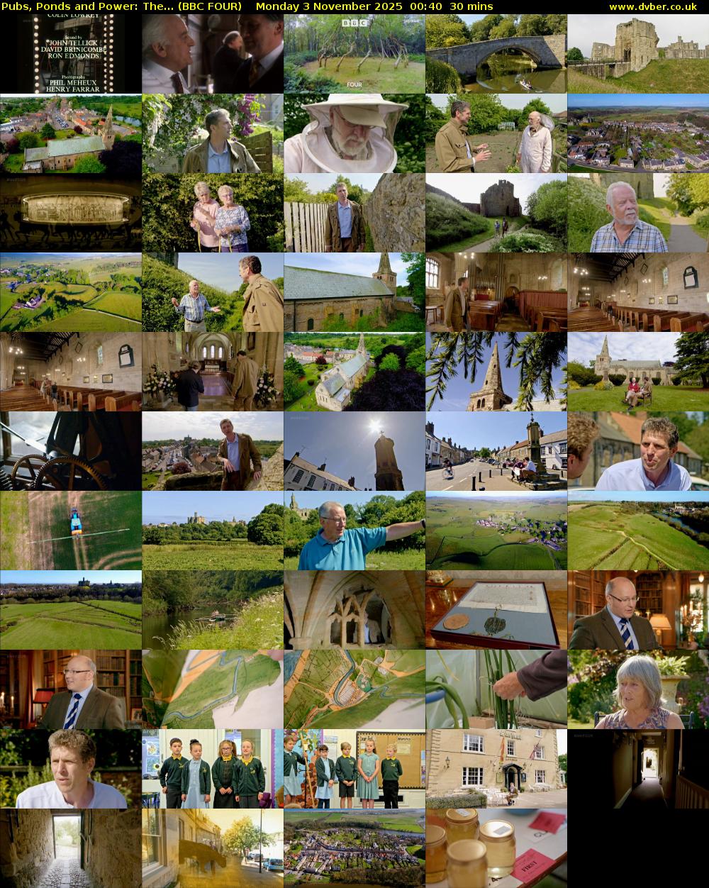 Pubs, Ponds and Power: The... (BBC FOUR) Monday 3 November 2025 00:40 - 01:10