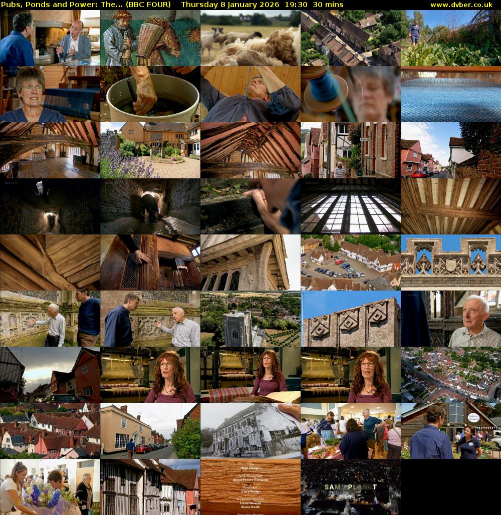 Pubs, Ponds and Power: The... (BBC FOUR) Thursday 8 January 2026 19:30 - 20:00