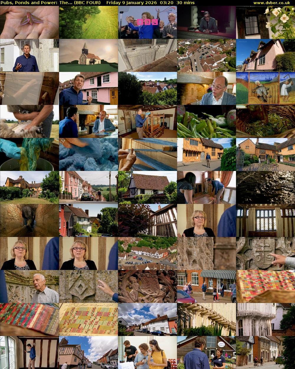 Pubs, Ponds and Power: The... (BBC FOUR) Friday 9 January 2026 03:20 - 03:50