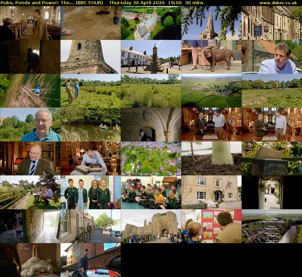 Pubs, Ponds and Power: The... (BBC FOUR) Thursday 30 April 2026 19:00 - 19:30