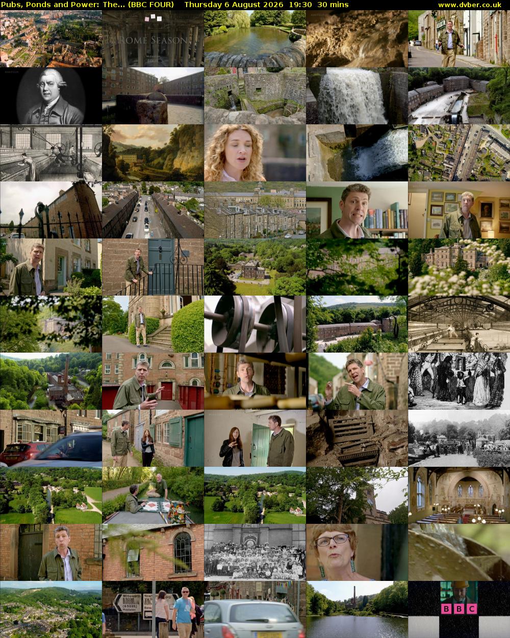 Pubs, Ponds and Power: The... (BBC FOUR) Thursday 6 August 2026 19:30 - 20:00