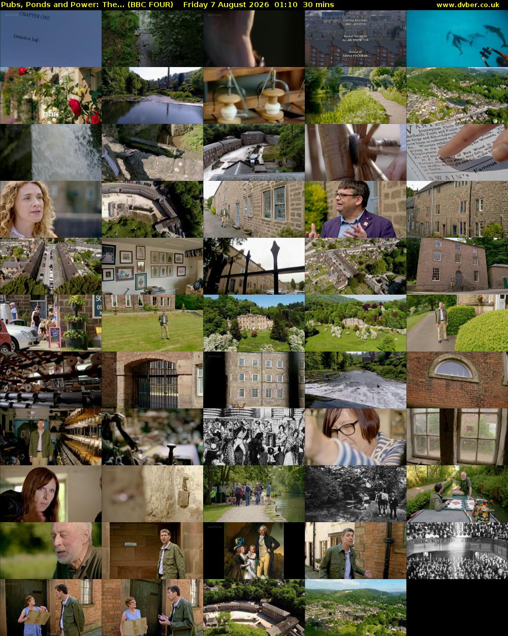 Pubs, Ponds and Power: The... (BBC FOUR) Friday 7 August 2026 01:10 - 01:40
