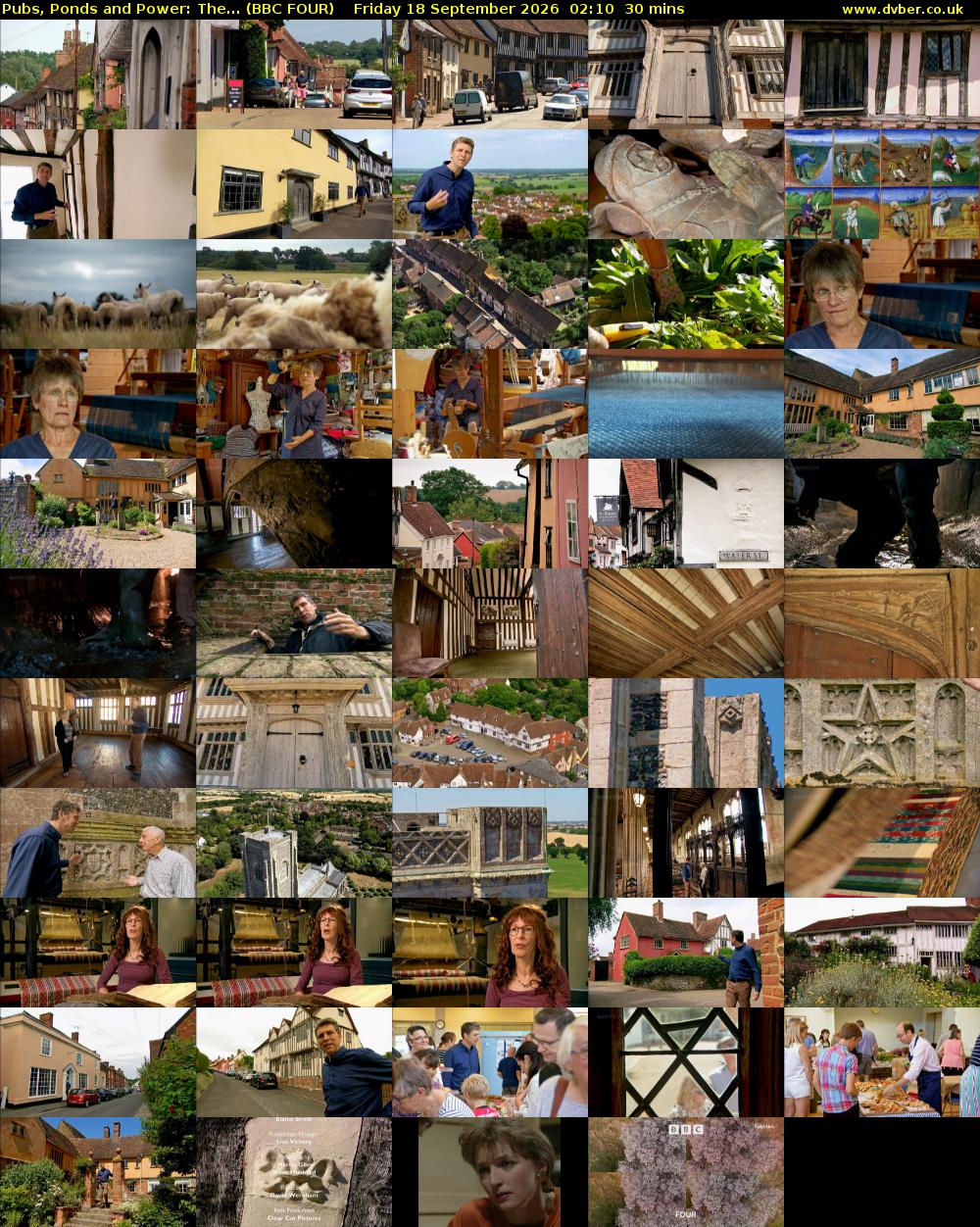 Pubs, Ponds and Power: The... (BBC FOUR) Friday 18 September 2026 02:10 - 02:40