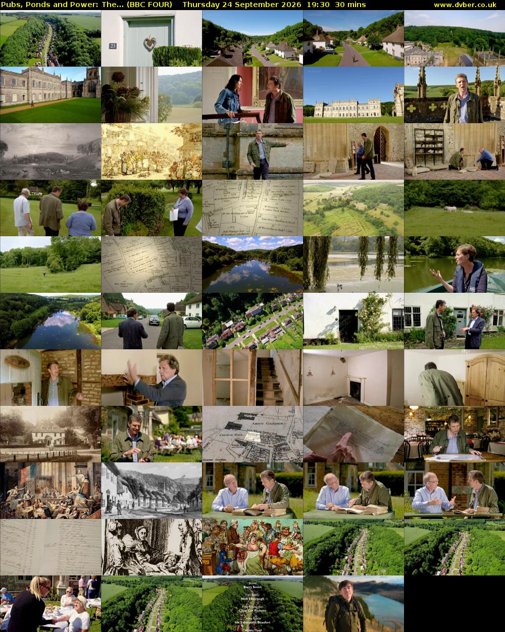 Pubs, Ponds and Power: The... (BBC FOUR) Thursday 24 September 2026 19:30 - 20:00