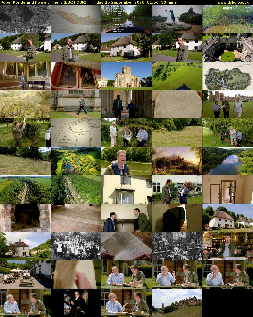 Pubs, Ponds and Power: The... (BBC FOUR) Friday 25 September 2026 01:50 - 02:20