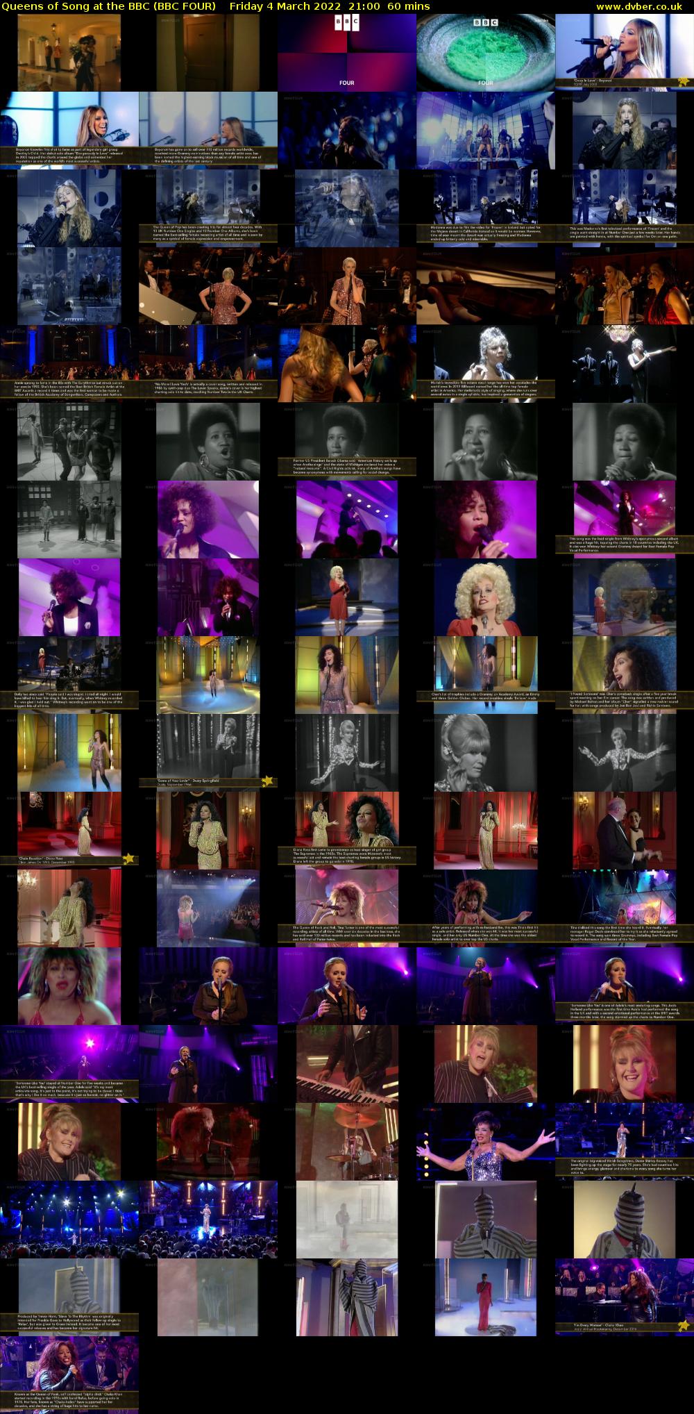 Queens of Song at the BBC (BBC FOUR) Friday 4 March 2022 21:00 - 22:00