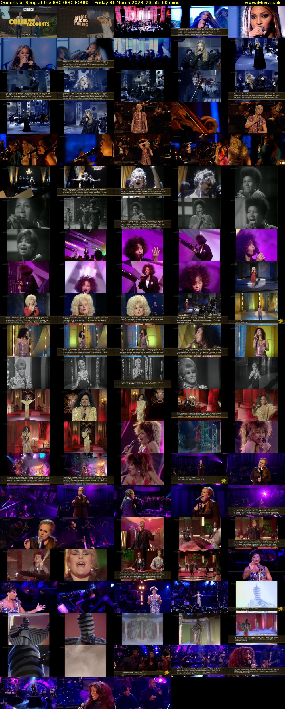 Queens of Song at the BBC (BBC FOUR) Friday 31 March 2023 23:55 - 00:55
