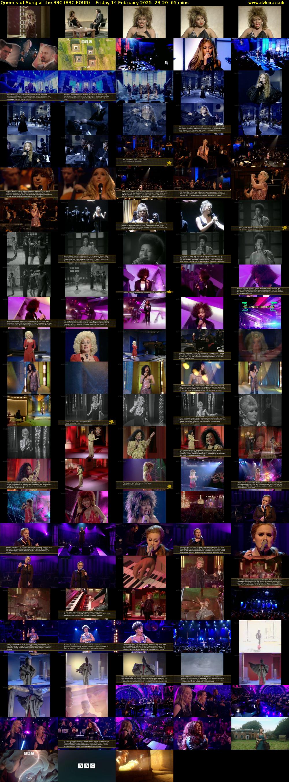 Queens of Song at the BBC (BBC FOUR) Friday 14 February 2025 23:20 - 00:25