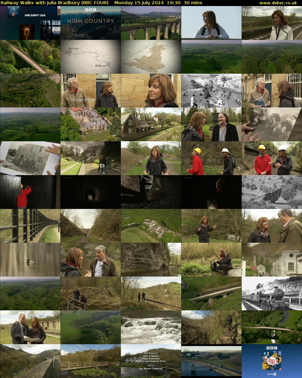 Railway Walks with Julia Bradbury (BBC FOUR) Monday 15 July 2024 19:30 - 20:00
