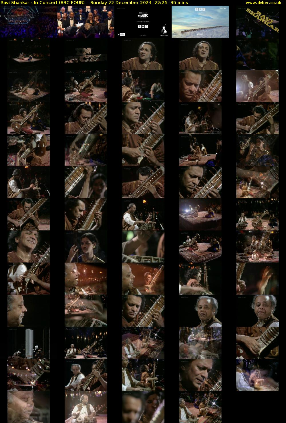 Ravi Shankar - In Concert (BBC FOUR) Sunday 22 December 2024 22:25 - 23:00