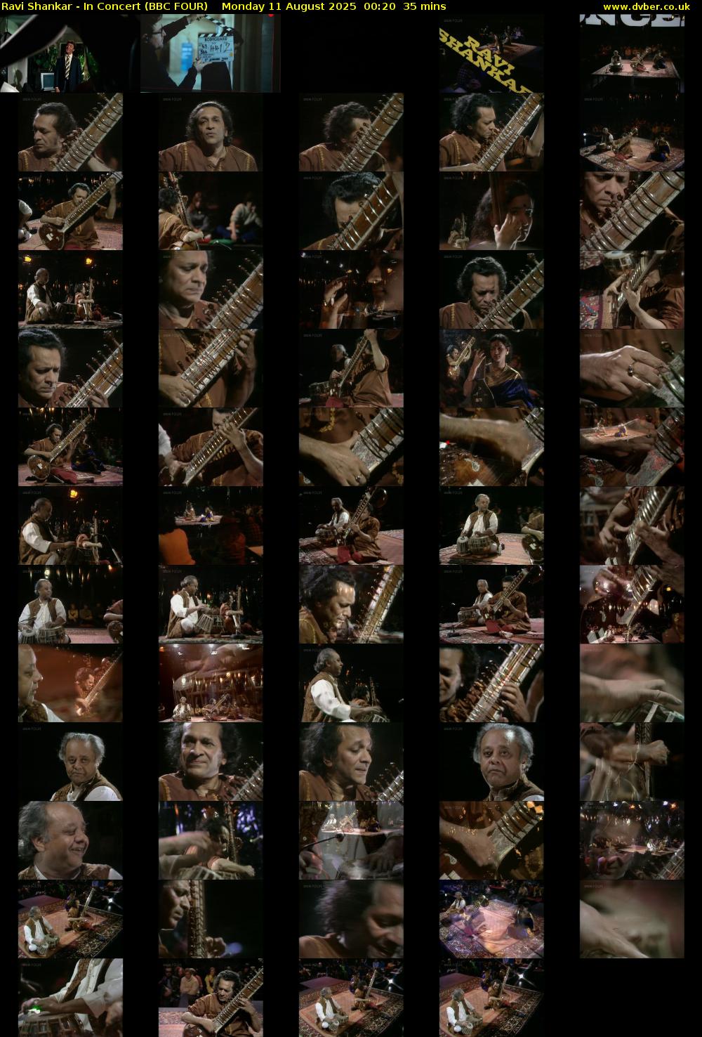 Ravi Shankar - In Concert (BBC FOUR) Monday 11 August 2025 00:20 - 00:55