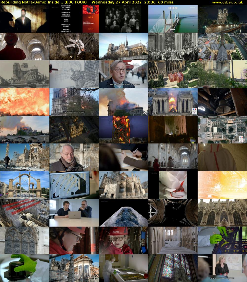 Rebuilding Notre-Dame: Inside... (BBC FOUR) Wednesday 27 April 2022 23:30 - 00:30