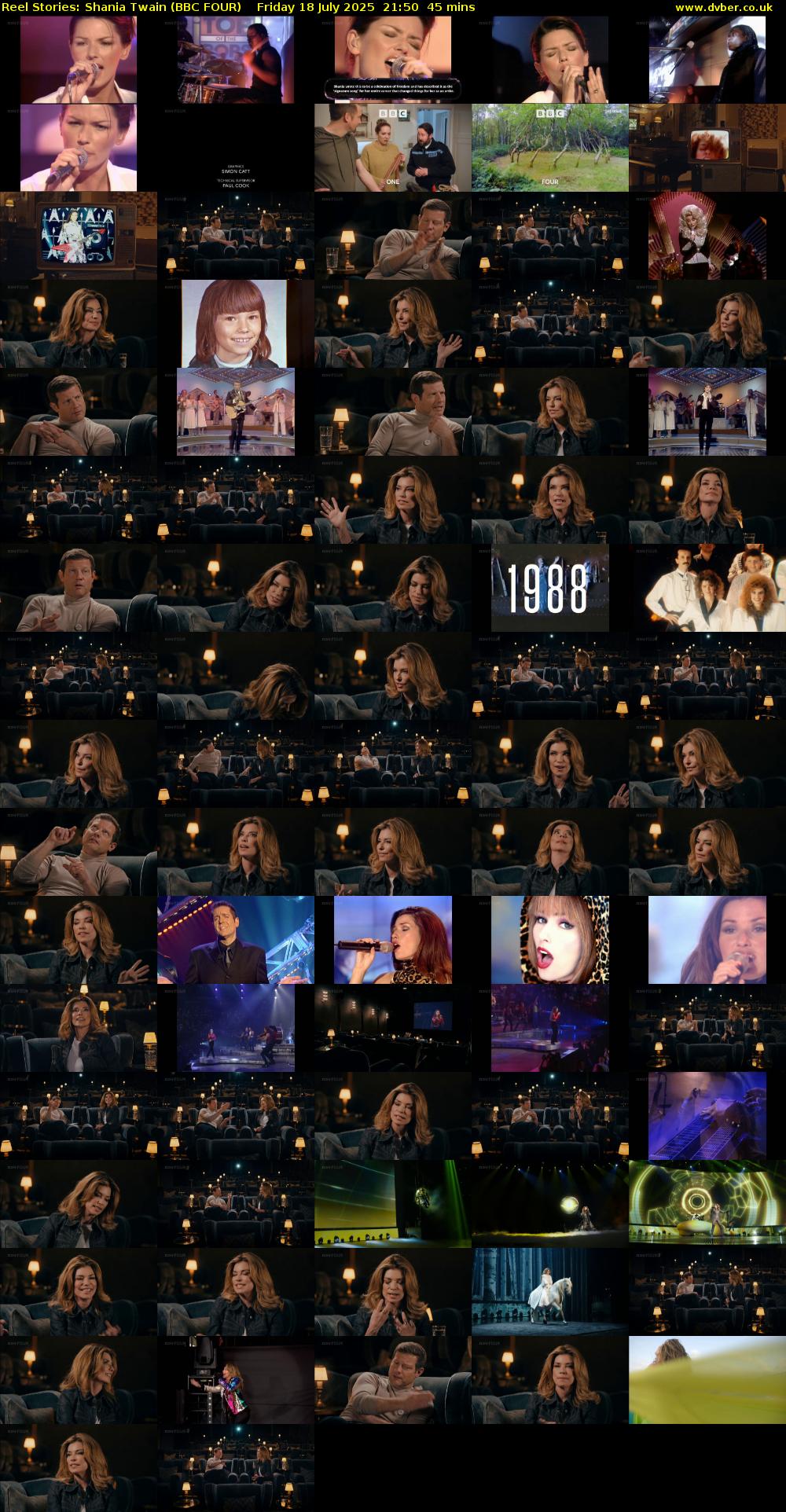 Reel Stories: Shania Twain (BBC FOUR) Friday 18 July 2025 21:50 - 22:35