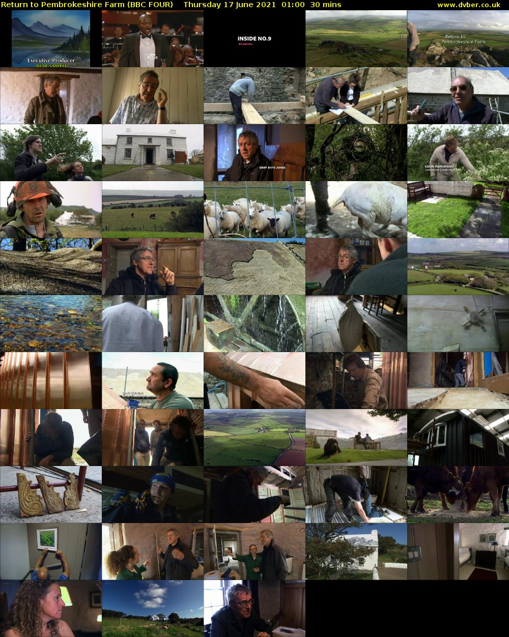 Return to Pembrokeshire Farm (BBC FOUR) Thursday 17 June 2021 01:00 - 01:30
