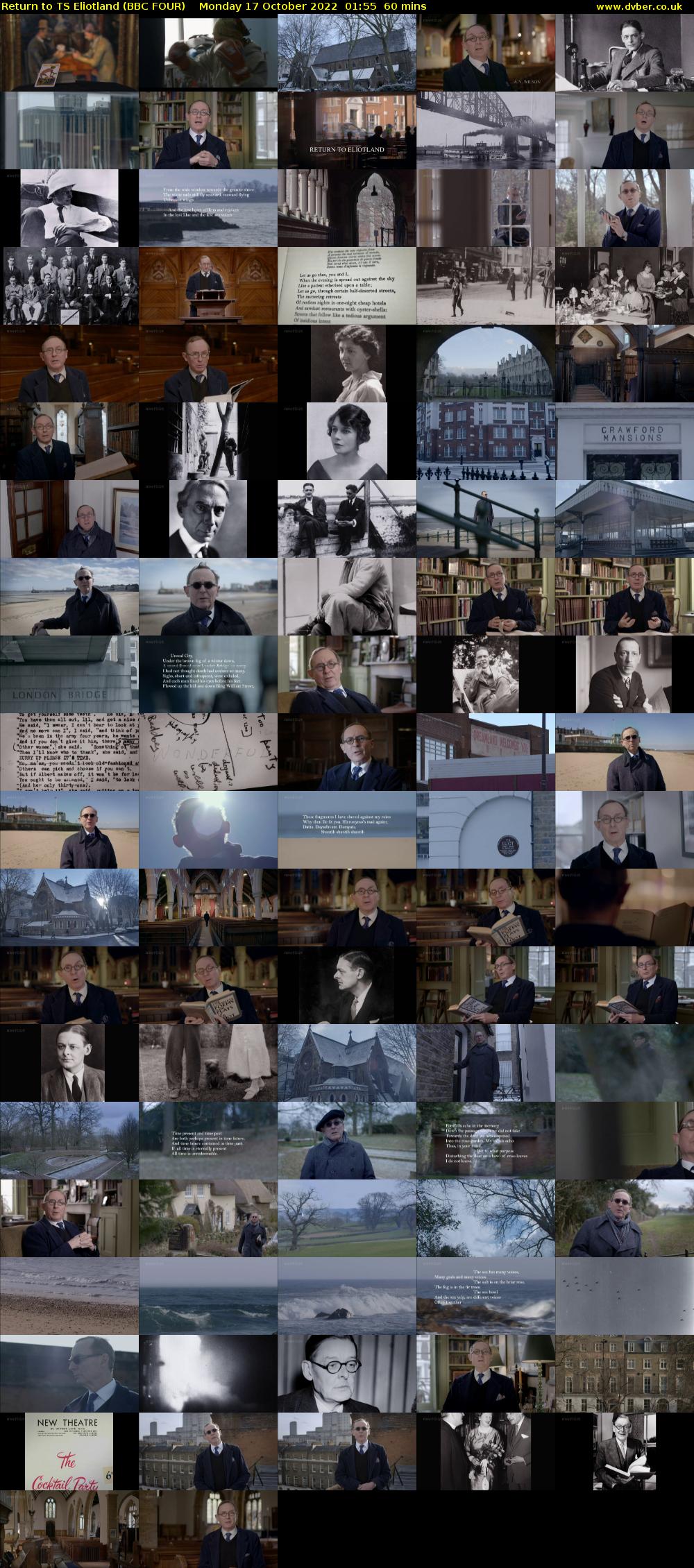 Return to TS Eliotland (BBC FOUR) Monday 17 October 2022 01:55 - 02:55