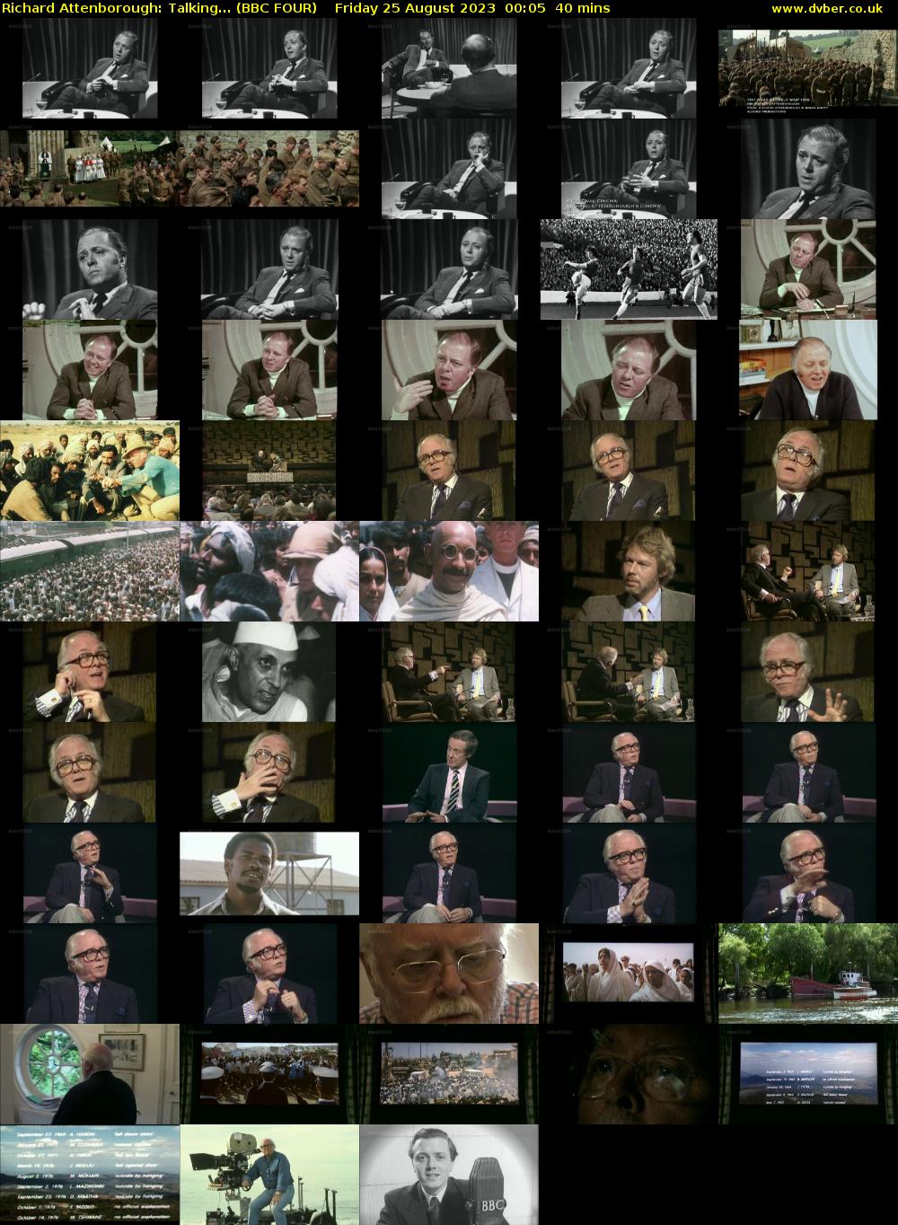 Richard Attenborough: Talking... (BBC FOUR) Friday 25 August 2023 00:05 - 00:45