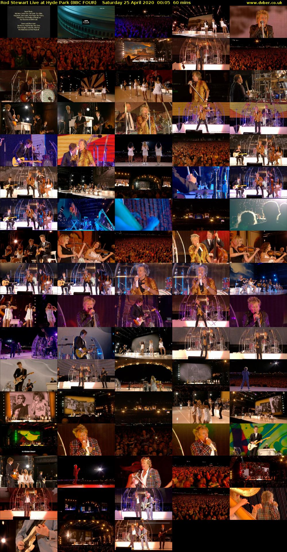 Rod Stewart Live at Hyde Park (BBC FOUR) Saturday 25 April 2020 00:05 - 01:05