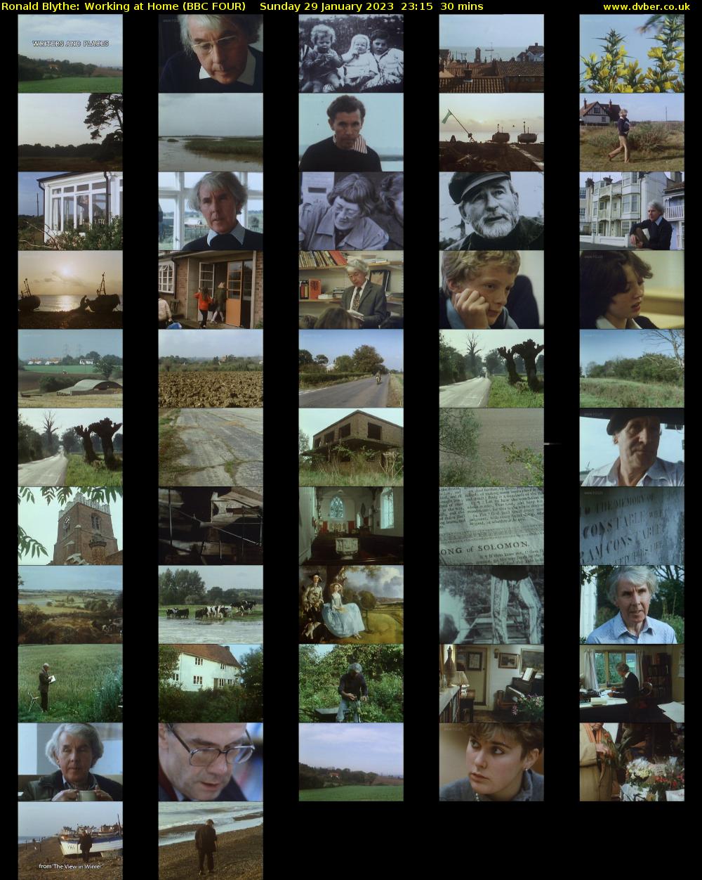 Ronald Blythe: Working at Home (BBC FOUR) Sunday 29 January 2023 23:15 - 23:45
