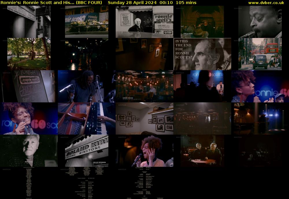 Ronnie's: Ronnie Scott and His... (BBC FOUR) Sunday 28 April 2024 00:10 - 01:55