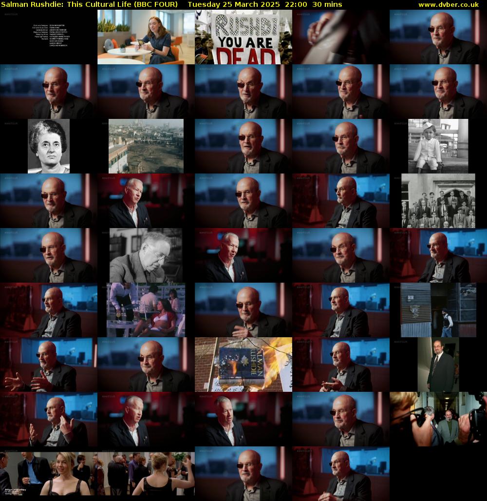 Salman Rushdie: This Cultural Life (BBC FOUR) Tuesday 25 March 2025 22:00 - 22:30