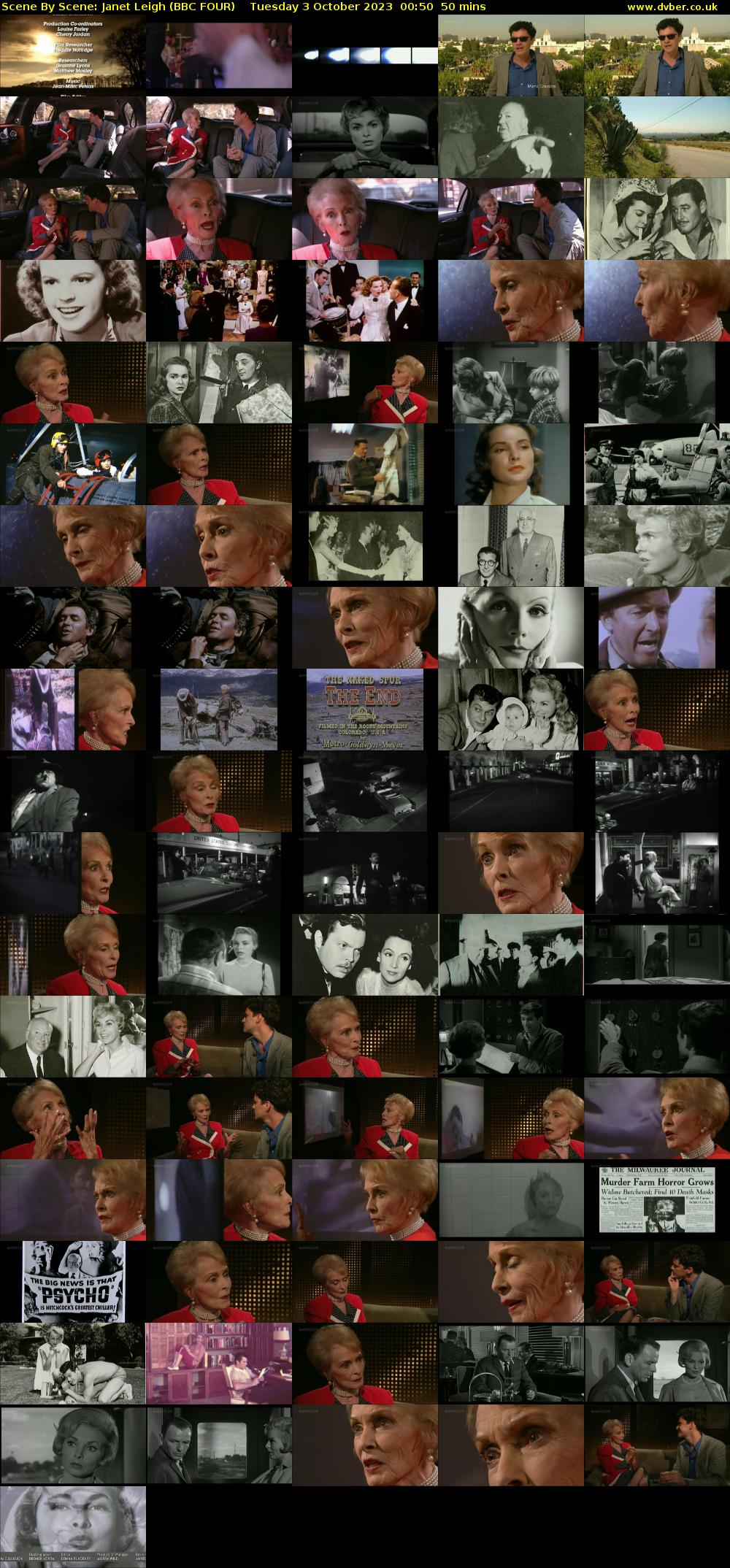 Scene By Scene: Janet Leigh (BBC FOUR) Tuesday 3 October 2023 00:50 - 01:40