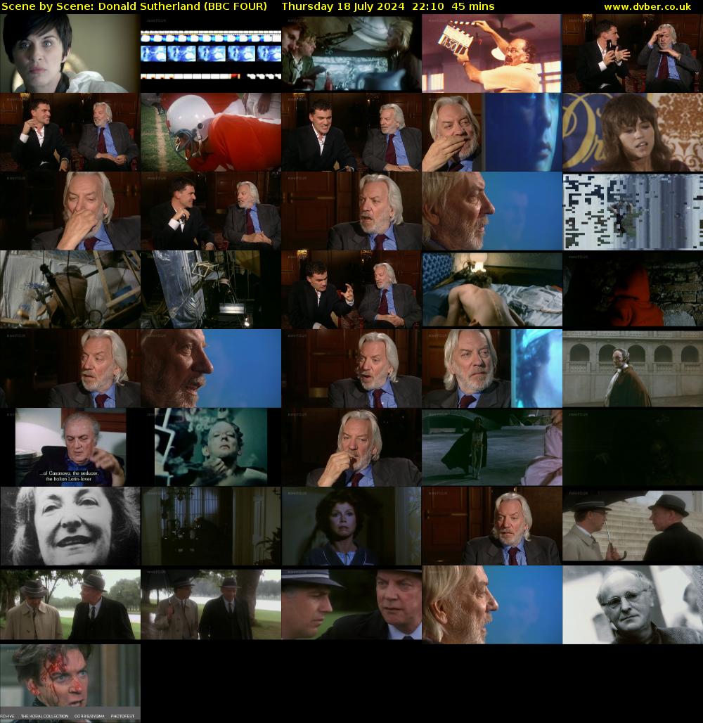 Scene by Scene: Donald Sutherland (BBC FOUR) Thursday 18 July 2024 22:10 - 22:55