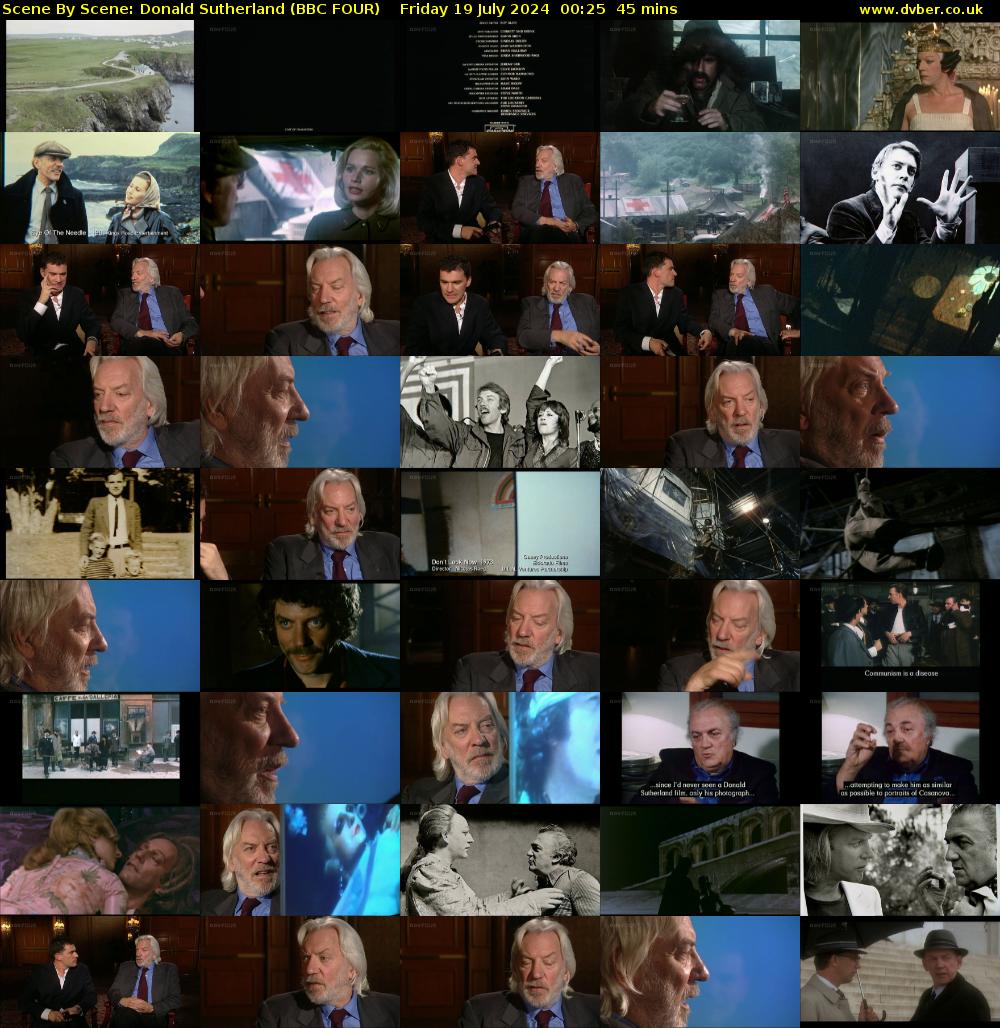 Scene by Scene: Donald Sutherland (BBC FOUR) Friday 19 July 2024 00:25 - 01:10