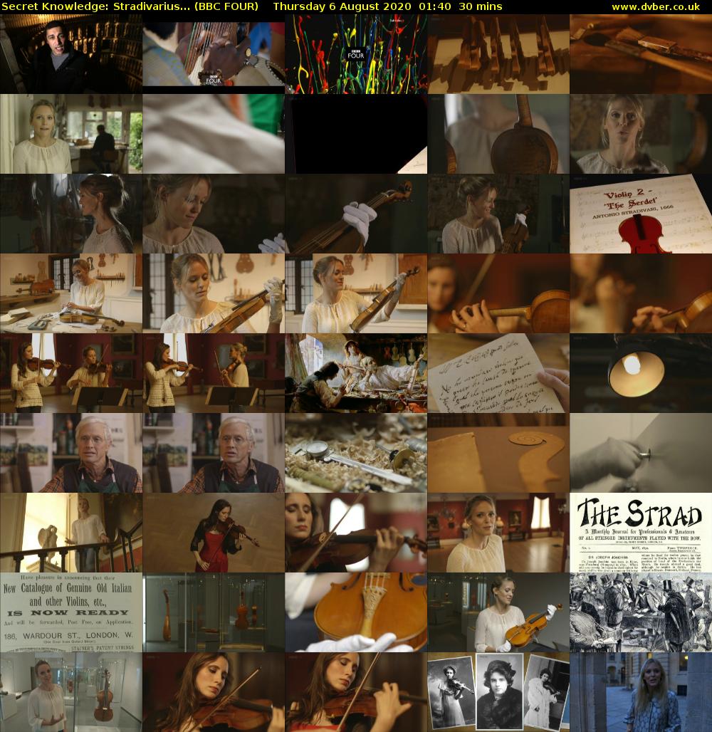 Secret Knowledge: Stradivarius... (BBC FOUR) Thursday 6 August 2020 01:40 - 02:10