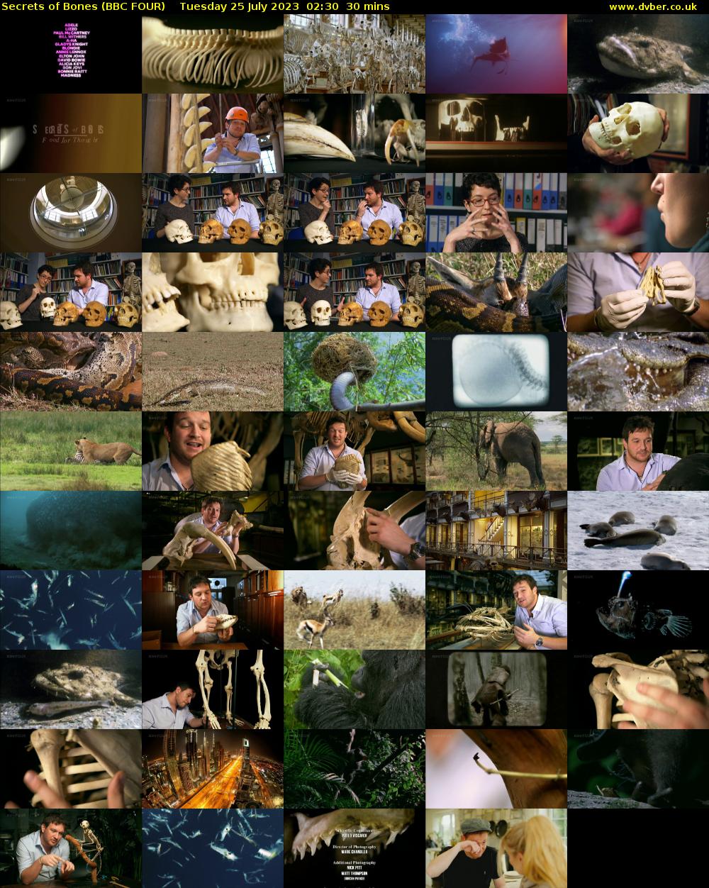 Secrets of Bones (BBC FOUR) Tuesday 25 July 2023 02:30 - 03:00